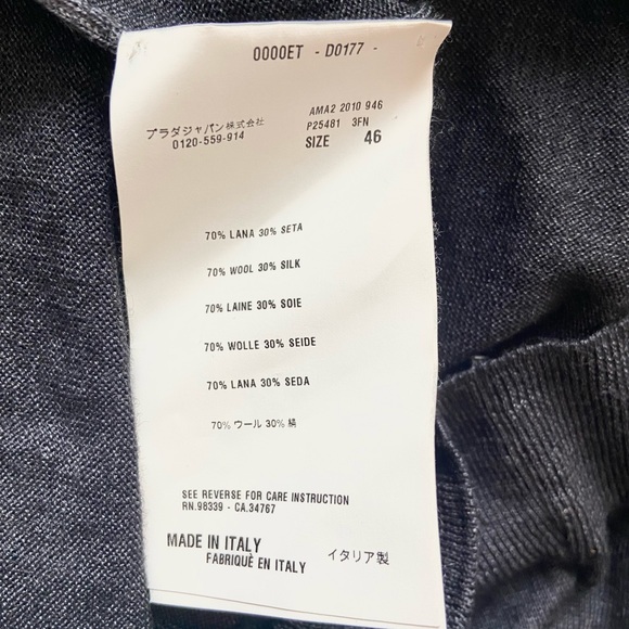 Prada Grey Ruffle Neck Cardigan - Picture 8 of 16